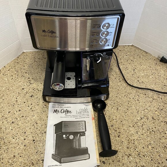 MR. COFFEE CAFE BARISTA Stainless Steel BVMC-ECMP1000 Espresso Cappuccino EUC - Picture 1 of 8